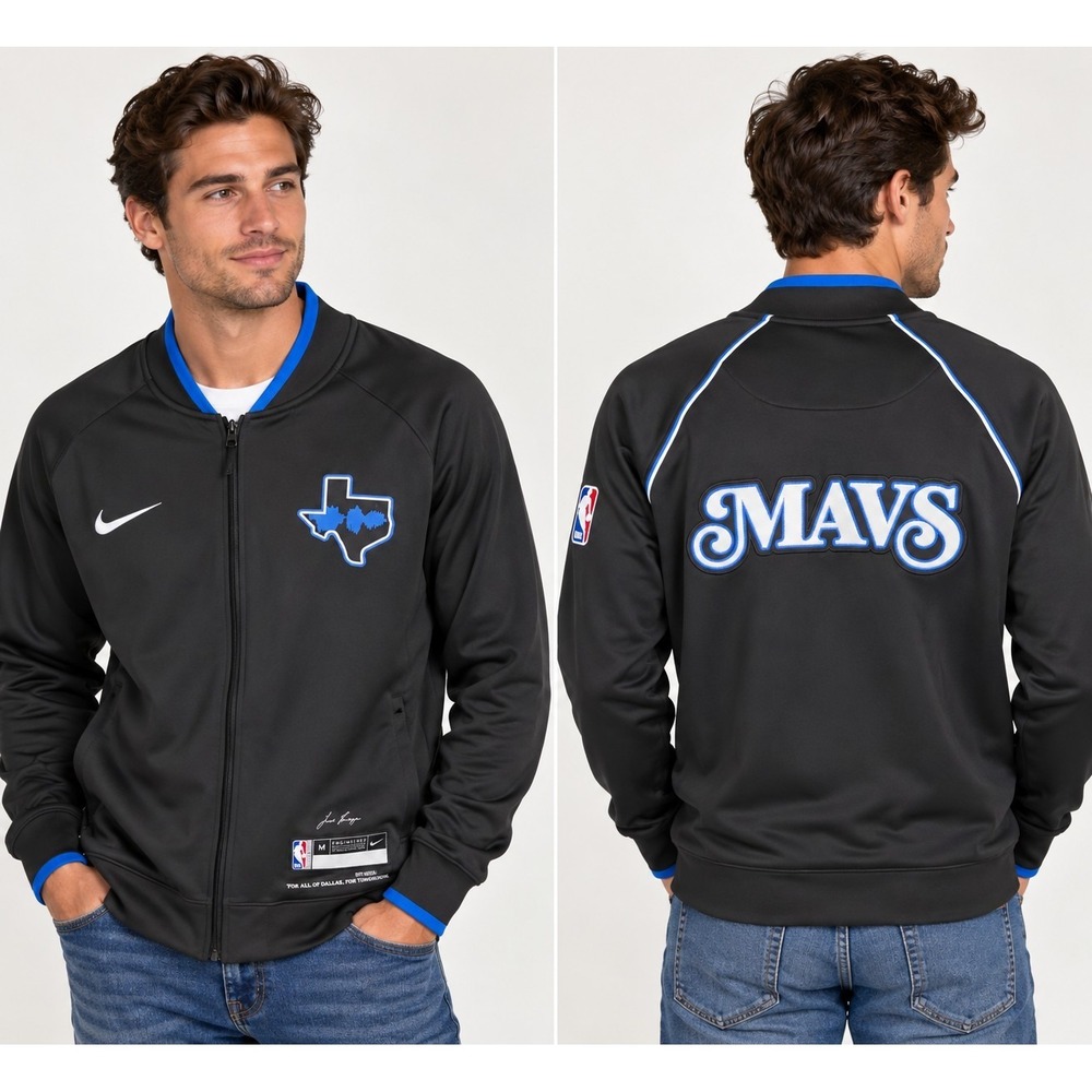 Nike NBA Authentics Dallas Mavericks City Edition Full Zip Men Size Medium NWOT
